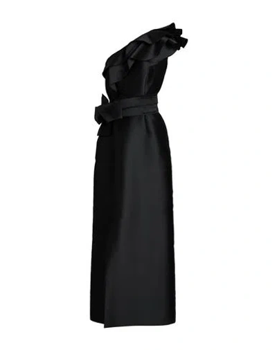 ALBERTA FERRETTI ALBERTA FERRETTI WOMAN MAXI DRESS BLACK SIZE 8 POLYESTER, SILK