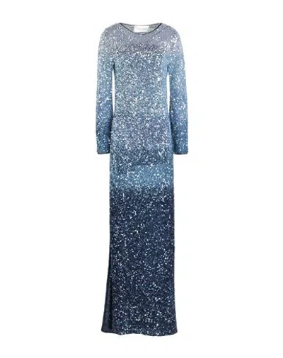 Alberta Ferretti Woman Maxi Dress Blue Size 4 Acetate, Elastane