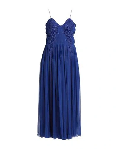 Alberta Ferretti Woman Long Dress Blue Size 4 Silk