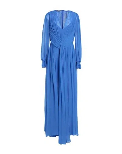 Alberta Ferretti Woman Maxi Dress Bright Blue Size 6 Silk