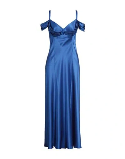 Alberta Ferretti Alberta Ferreti Off-the-shoulder Dress In Blue