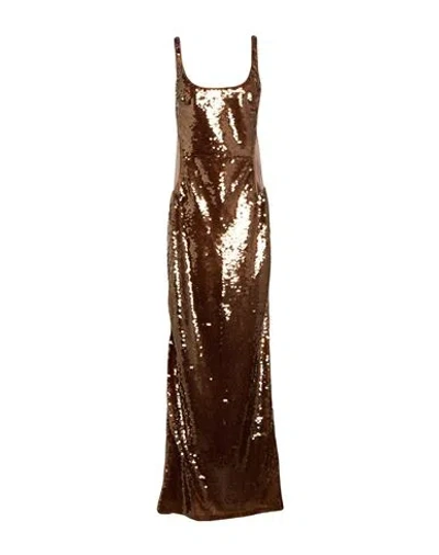 Alberta Ferretti Woman Maxi Dress Brown Size 8 Polyester