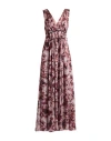 Alberta Ferretti Woman Maxi Dress Burgundy Size 10 Silk In Multi