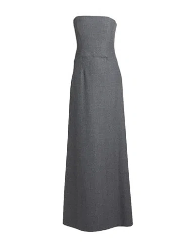 Alberta Ferretti Woman Maxi Dress Charcoal Size 8 Wool, Elastane, Polyamide In Gray