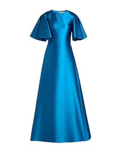 Alberta Ferretti Woman Maxi Dress Deep Teal Size 12 Polyester, Silk In Green