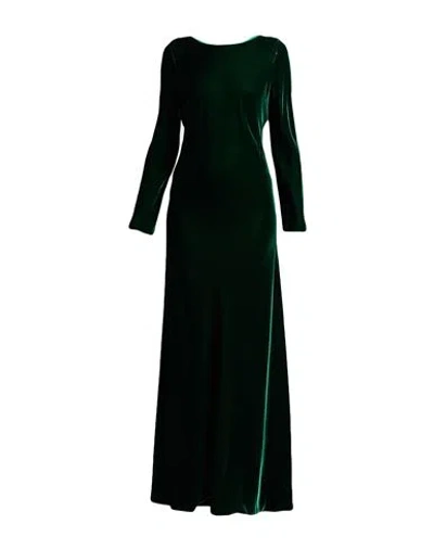 Alberta Ferretti Woman Maxi Dress Emerald Green Size 6 Viscose, Cupro, Acetate, Silk, Polyamide