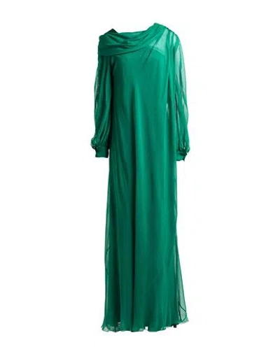 Alberta Ferretti Woman Maxi Dress Emerald Green Size 8 Silk