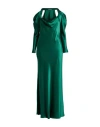 Alberta Ferretti Woman Maxi Dress Green Size 10 Acetate, Silk, Polyamide