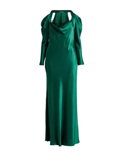Alberta Ferretti Woman Maxi Dress Green Size 10 Acetate, Silk, Polyamide