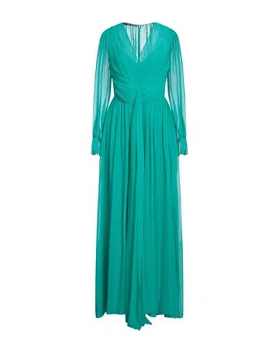 Alberta Ferretti Woman Maxi Dress Green Size 6 Silk