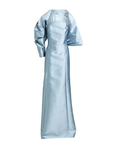 Alberta Ferretti Woman Maxi Dress Light Blue Size 6 Polyester, Silk, Polyamide, Elastane