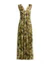 Alberta Ferretti Woman Maxi Dress Military Green Size 8 Silk