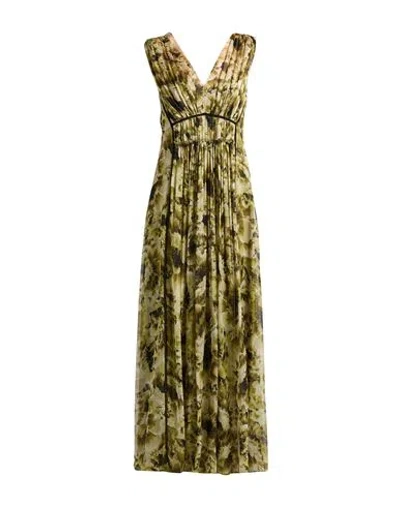 Alberta Ferretti Woman Maxi Dress Military Green Size 8 Silk