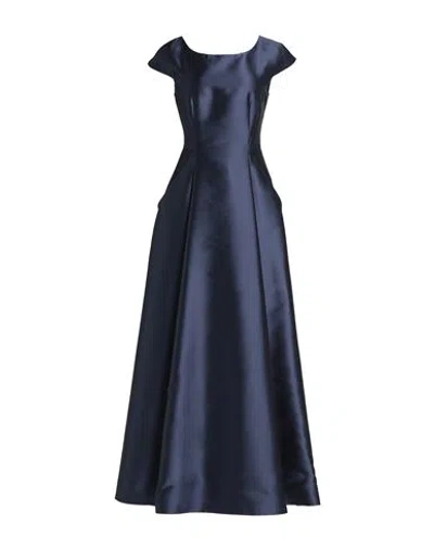 Alberta Ferretti Woman Maxi Dress Navy Blue Size 6 Polyester, Silk