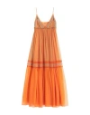 Alberta Ferretti Woman Maxi Dress Orange Size 4 Silk, Acetate, Elastane, Viscose, Polyester In Orange