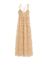 ALBERTA FERRETTI ALBERTA FERRETTI WOMAN MAXI DRESS SAND SIZE 6 POLYESTER