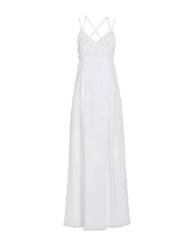 Alberta Ferretti Woman Maxi Dress White Size 4 Polyester, Cotton
