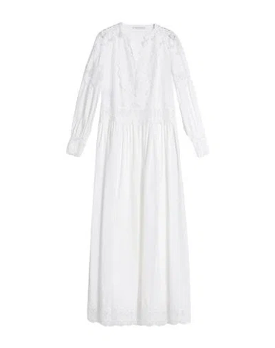 Alberta Ferretti Woman Maxi Dress White Size 6 Cotton, Elastane, Polyester