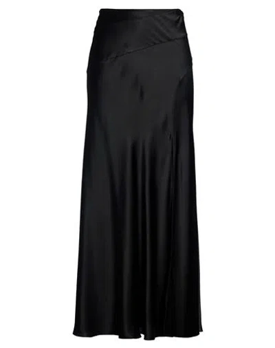 Alberta Ferretti Woman Maxi Skirt Black Size 10 Acetate, Silk