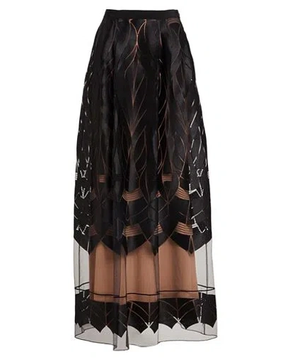 Alberta Ferretti Woman Maxi Skirt Black Size 12 Polyester, Polyamide