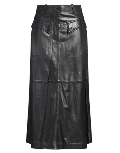 Alberta Ferretti Woman Maxi Skirt Black Size 4 Sheepskin