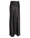 Alberta Ferretti Woman Maxi Skirt Black Size 6 Acetate, Silk