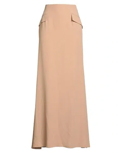 Alberta Ferretti Woman Maxi Skirt Camel Size 4 Acetate, Viscose In Brown