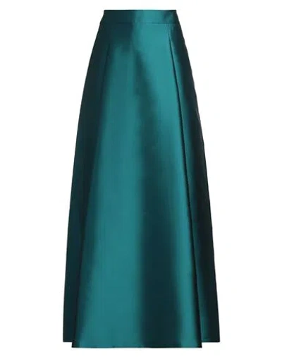 Alberta Ferretti Woman Maxi Skirt Deep Teal Size 10 Polyester, Silk In Green