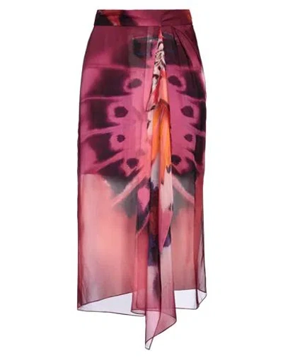Alberta Ferretti Woman Maxi Skirt Magenta Size 10 Silk