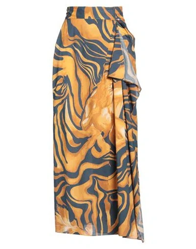 Alberta Ferretti Woman Maxi Skirt Navy Size 4 Cotton
