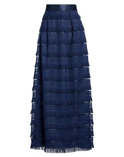Alberta Ferretti Woman Maxi Skirt Navy Size 6 Polyester