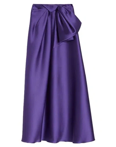 Alberta Ferretti Woman Maxi Skirt Purple Size 4 Polyester, Silk