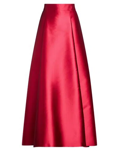 Alberta Ferretti Woman Maxi Skirt Red Size 4 Polyester, Silk