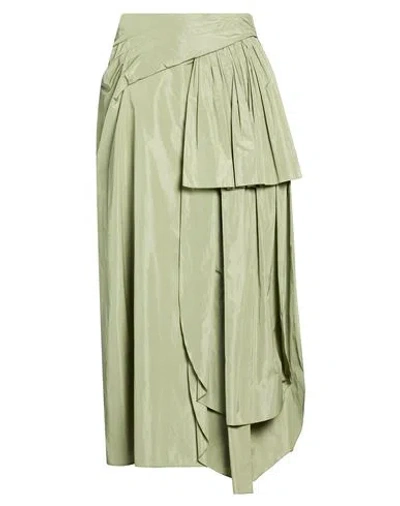 Alberta Ferretti Woman Maxi Skirt Sage Green Size 6 Polyester, Silk