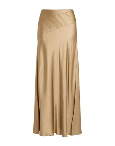 Alberta Ferretti Woman Maxi Skirt Sand Size 12 Acetate, Silk In Neutral