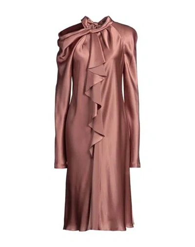 Alberta Ferretti Woman Midi Dress Antique Rose Size 10 Acetate, Silk
