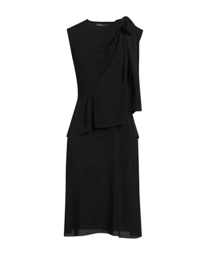 Alberta Ferretti Woman Midi Dress Black Size 12 Acetate, Silk