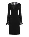 Alberta Ferretti Woman Midi Dress Black Size 12 Virgin Wool, Polyamide, Viscose