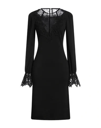 Alberta Ferretti Woman Midi Dress Black Size 12 Virgin Wool, Polyamide, Viscose