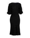 Alberta Ferretti Woman Midi Dress Black Size 4 Virgin Wool, Silk, Cashmere, Polyamide, Elastane In Black