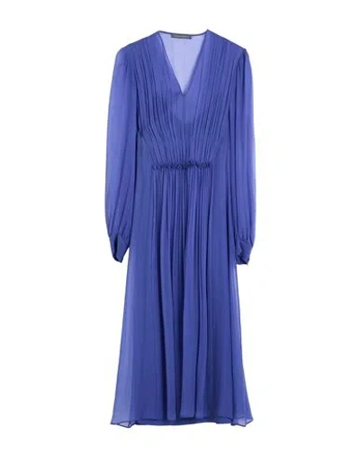 Alberta Ferretti Woman Midi Dress Blue Size 8 Silk