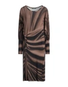 Alberta Ferretti Woman Midi Dress Brown Size 6 Viscose, Elastane