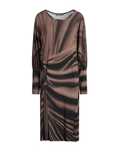 Alberta Ferretti Woman Midi Dress Brown Size 6 Viscose, Elastane