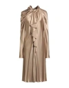 Alberta Ferretti Woman Midi Dress Brown Size 8 Acetate, Silk In Gold