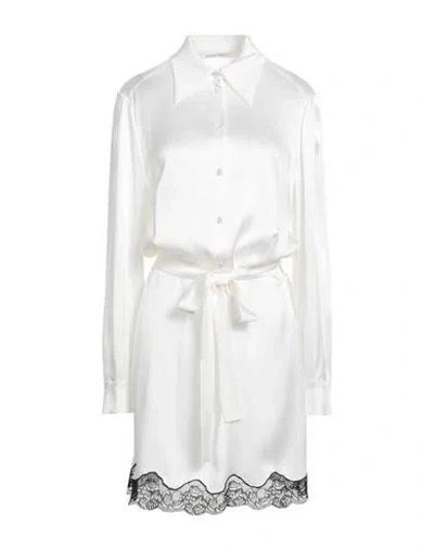 Alberta Ferretti Woman Midi Dress Cream Size 12 Acetate, Silk In Yellow