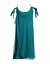 Alberta Ferretti Semi-sheer Silk Dress In Green