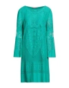 Alberta Ferretti Woman Midi Dress Emerald Green Size 8 Cotton, Polyamide