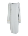 Alberta Ferretti Woman Midi Dress Grey Size 12 Viscose, Elastane, Polyamide, Glass, Acrylic