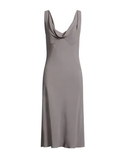 Alberta Ferretti Woman Midi Dress Grey Size 6 Acetate, Viscose In Gray