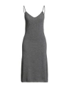 Alberta Ferretti Woman Midi Dress Grey Size 8 Virgin Wool, Cashmere